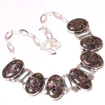 Copper Watermelon Tourmaline Vintage Style Gemstone Necklace Jewelry 18&quot; SA 699 - £16.58 GBP