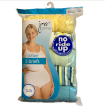 Just My Size Cotton Briefs Panties Plus Size 14 5 Pairs Yellow Floral St... - $23.99