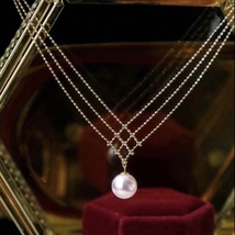 18K Gold Plated White Pearl Pendant Necklace for Women - £11.06 GBP