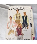 1980&#39;s McCall Sewing Pattern 7257 Vintage, size 12 Bust 34, Vests 4 styles - £11.34 GBP