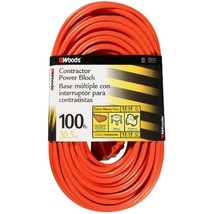 Woods 0820 12/3 Outdoor Multi-Outlet Extension Cord, Orange, 100-Foot - $111.93