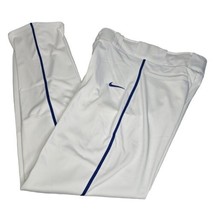 Nike Dri-Fit Baseball Pants Men Small White Blue Piping Long Pockets 578535-108 - $34.64