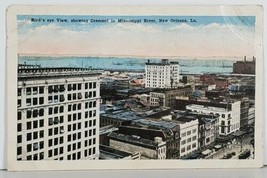 New Orleans Bird&#39;s Eye View Showing Crescent in Mississippi River Postca... - $12.95