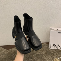 Women&#39;s Ankle Boots Platform Shoes Fashion Chelsea Black Chunky Harajuku Slip-on - £46.48 GBP