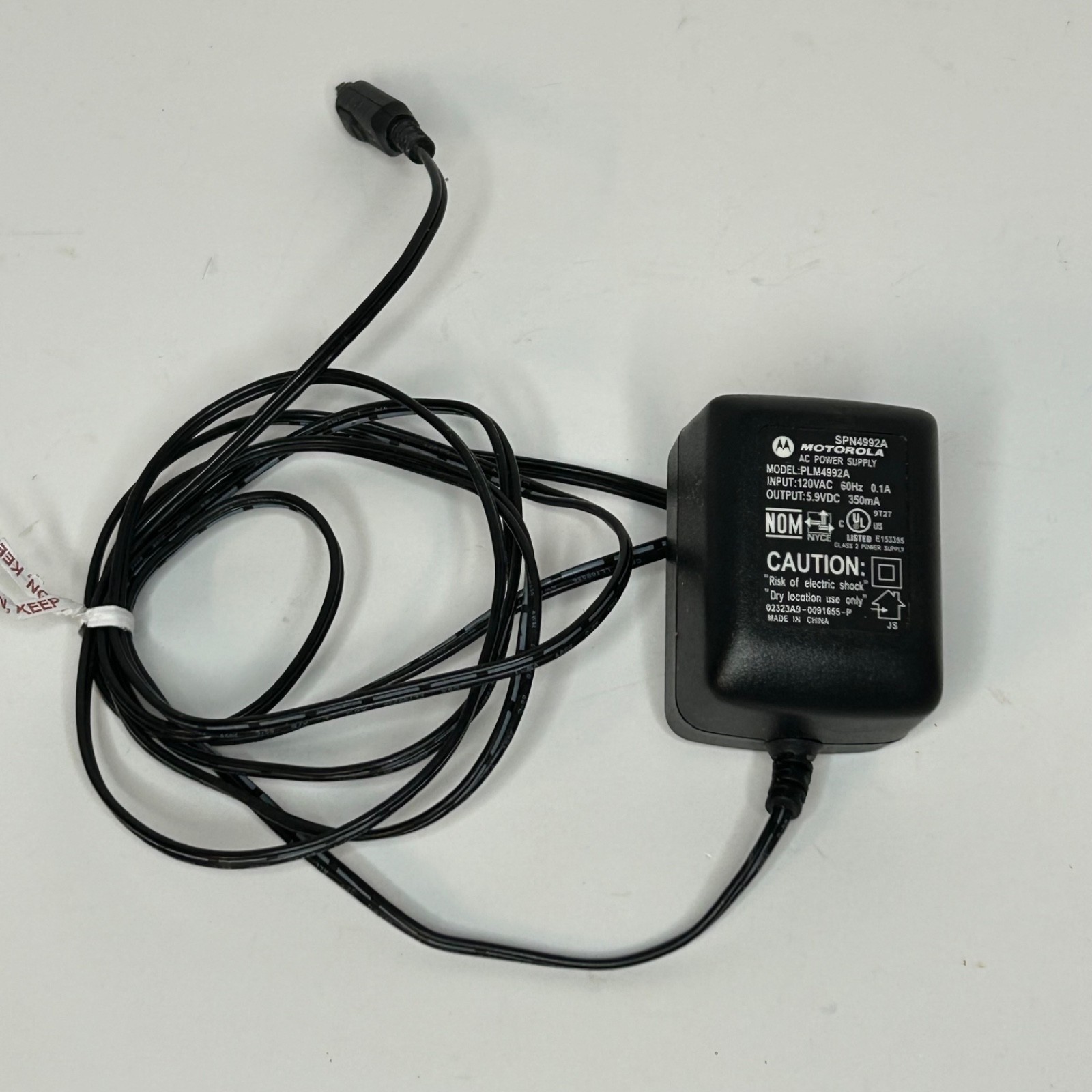 Genuine Motorola SPN4992A AC Class 2 Power Supply Wall Adapter 5.9V 350m... - $9.38