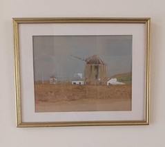 Windmills at Aveno, Portugal - Watercolor by John E. Coates, Canadian 1981 - £135.90 GBP