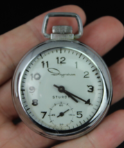 Ingraham &quot;Sturdy&quot; pocket watch vintage antique WORKS VIDEO - $36.99