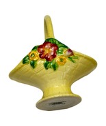 Vintage Carlton Ware Basket Salad Ware 4 in Yellow  Pottery Vase Circa 1... - £22.63 GBP