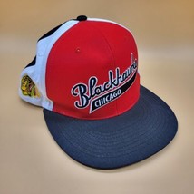 Chicago Blackhawks Hat Cap Snap Back Red Black Retro NHL Hockey Bud Light Mens - £9.89 GBP