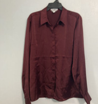 Express Portofino Slim Size Small S/P Burgundy(Metallic) Long Sleeved Sh... - £15.61 GBP