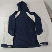 Columbia XL2335 Women's Blue & White Full Zip Hoodie Rain Nylon Jacket Size L image 2