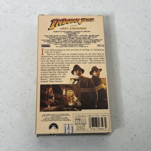Indiana Jones and the Last Crusade VHS 1989 Vintage Video Tape Item image 2