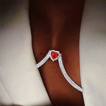 Fashion Delicate Red Heart Chest Bracket Bra Chain Women Trendy Beauty Lingerie - £12.04 GBP