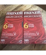 Lot of 2 Maxwell High Grade T-120 6 Hour VHS Recordable New Sealed. - $11.48 CAD