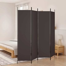  4-Panel Room Divider Brown 78.7&quot;x78.7&quot; Fabric - $106.42