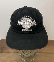 Hard Rock Cafe London Hat Embroidered Gray On Black Snapback Cap - $19.75