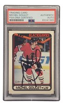Michel Goulet Firmata, 1990 o-Pee-Chee #329 Chicago Blackhawks Hockey Card PSA / - £30.17 GBP