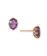 14k Yellow Gold Precision-cut Oval Amethyst Stud Earrings - $267.00