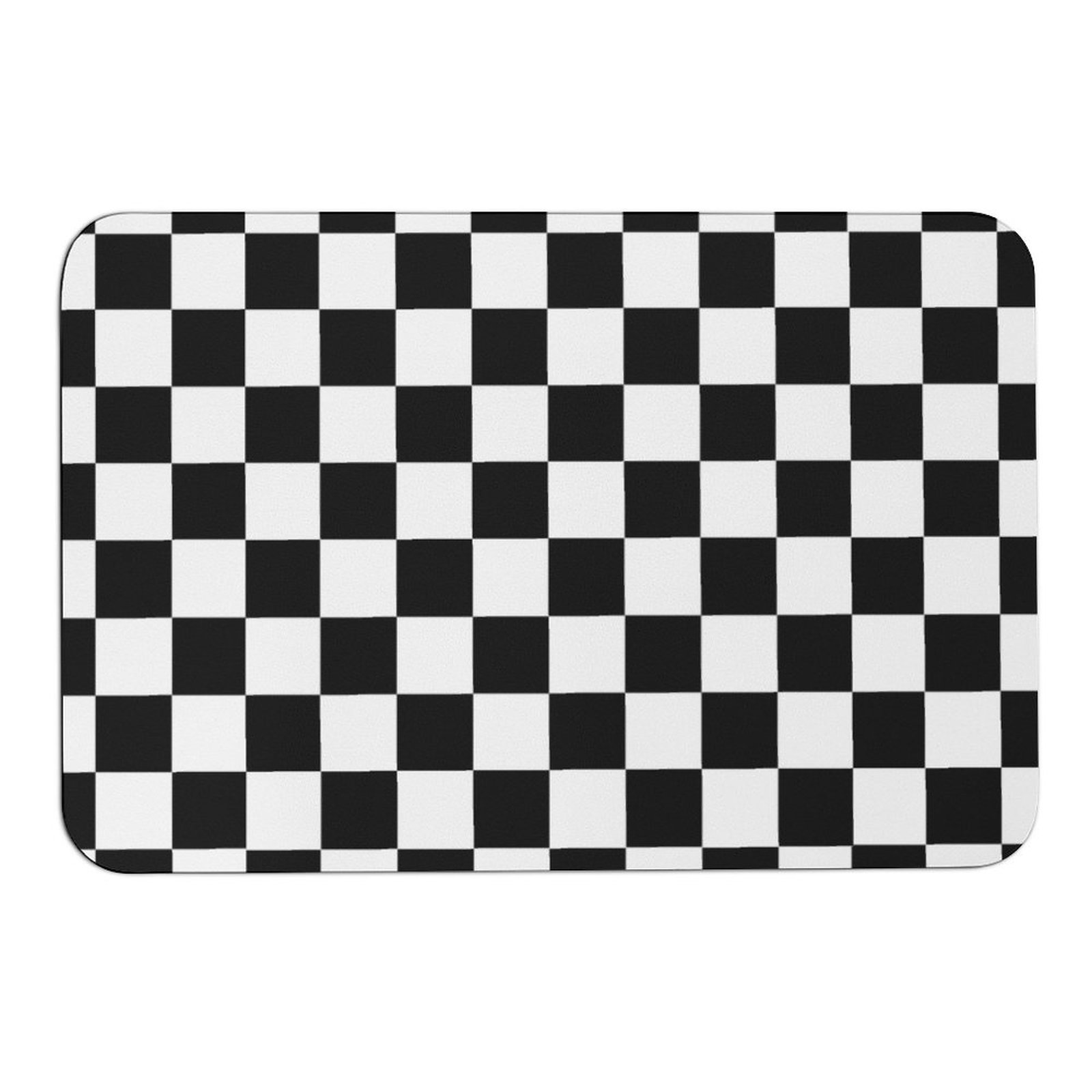 Mondxflaur Checkered Non Slip Bathroom Mat for Shower Quick Dry Diatom Mud Rugs