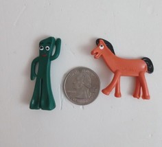 Vintage Gumball Machine Mini Gumby and Pokey Toy Figures 1.75&quot; - £2.31 GBP