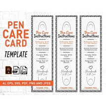 Pen Care Card, Pen Card Holder, Pen Care Instruction, Pen Care Card Svg, - $2.96