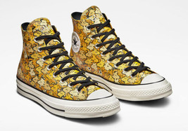 Converse Unisex X Peanuts Chuck 70 Hi Top Sneakers Woodstock A01871C Camo Yellow - £53.98 GBP