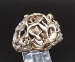 925 Sterling Silver - Vintage Overlapping Brutalist Dome Ring Sz 12 - RG... - $105.51
