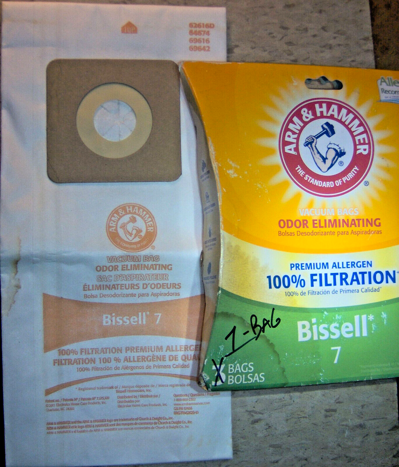 1 BAG Arm &amp; Hammer 62616F Odor Eliminating vacuum cleaner bag BISSELL 7 - $9.60