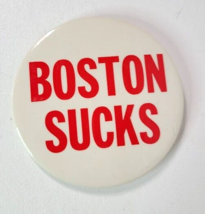 Boston Sucks Button 1970s Yankees Red Sox Rivalry MLB LARGE - £8.47 GBP
