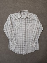 Ely Cattleman Pearl Snap Shirt Mens XLT Tall Man White Western Cowboy Long Sleev - £15.46 GBP