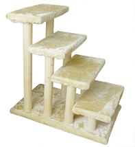 Wooden Pet Stairs 4-Step Pet Ladder Cat Dog Easy Stairs with Detachable ... - $145.52