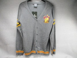 NWT Harry Potter Gryffindor Grey Class Cardigan w/ Embroidered Patch Size L - £37.91 GBP