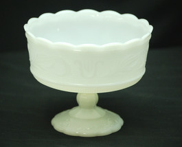 E. O. Brody Milk Glass Compote Bowl Pedestal Base M6000 Cleveland OH USA Vintage - $21.77