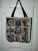 Christmas Womens Tapestry Tote Bag 16x16 Various Scene Pockets Crafts Bo... - $9.94