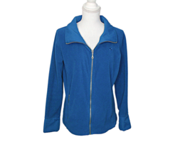 Old Navy Womens Full Zip Fleece Jacket Shacket Blue Long Sleeve Pockets ... - £14.58 GBP