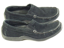 Donald J Pilner Black Leather Mesh Loafers Mens Size 8 M US Excellent - $21.66