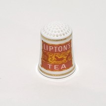 Lipton&#39;s Tea Decorative Thimble Porcelain Vintage 1&quot; Country Store Adver... - $15.83