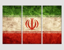 Iran Flag Canvas Print Iran Wall Art Iran Canvas Art Iranian Decor Flag of Iran  - £39.28 GBP