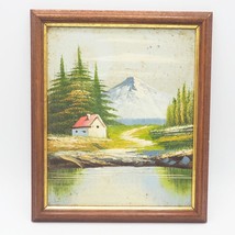 Original Acrylic Painting Forest Mountain Landscape Framed - £51.39 GBP