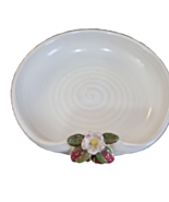 Strawberry Trinket Dish Round Ceramic  Strawberry Pattern 6.5&quot; Jewelry - $20.25