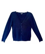 East 5th Petite Womens PS Black Button Up Long Sleeve V Neck Classic Car... - $20.53 CAD