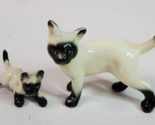 Siamese Cat Miniature Mother Kitten Bone China Vintage Japan Set of 2 Fi... - £12.66 GBP