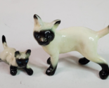 Siamese Cat Miniature Mother Kitten Bone China Vintage Japan Set of 2 Fi... - $15.79