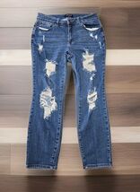 Judy Blue Straight Skinny Jeans Womens Size 14W Distressed Denim Preppy ... - $29.70