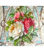 1870&#39;s Antique Victorian Lace Valentine Card W/ Hidden Message Under Roses - $35.00