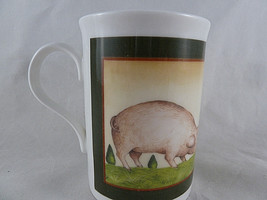 Crown Trent Coffee Mug Fine Bone China Cup Pigs &amp; Cows made in England - £11.86 GBP