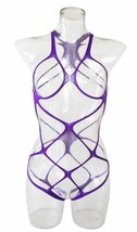 Sexy Lingerie Teddy, Cut Out Mesh / Open Crotch, Purple - £13.42 GBP