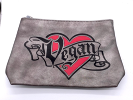 KVD Kat Von D New Vegan Large Pewter/Gray Makeup Bag Pouch Case w/ Charm - $12.86