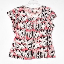 Worthington Women&#39;s Top Size Petite XL Snake Skin Print Pink - $12.81