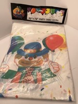 Vintage new in package Clown Birthday tsble cover 52 By 72 Party Table C... - £5.70 GBP